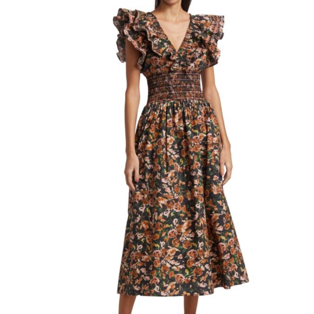Gorgeous Floral Something Navy Midi Dress - Picture 1 of 10